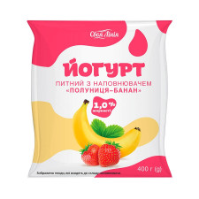 Йогурт 400 г Своя Линия Клубника-банан 1% mini slide 1