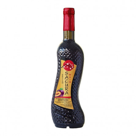 Вино 0,7л SACURA WAIN Слива красная виноградная ароматизированная 11%, Украина