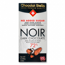 Шоколад чорний Chocolat Stella екстра з какао-бобами без цукру mini slide 1