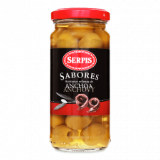 Оливки Serpis зелені фаршировані анчоусами mini slide 1