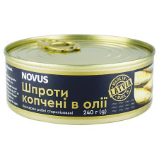 Шпроти Novus копчені в оліі 240г mini slide 1