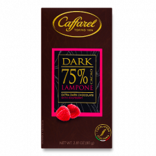Шоколад чорний Caffarel з малиною 75% mini slide 1
