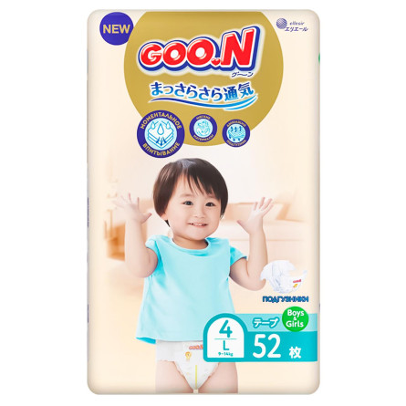 Підгузки Goo.N Premium Soft 9-14кг 4/L 52шт