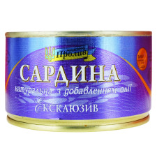 Сардина Морський Пролив Ексклюзив з додаванням олії 240г mini slide 1