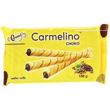 Вафельні трубочки Caramel Carmelino Choko 150г mini slide 1