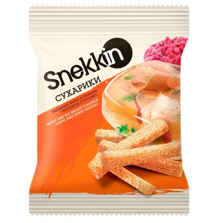 Сухарики Snekkin пшенично-ржаные холодец с хреном 70г slide 1