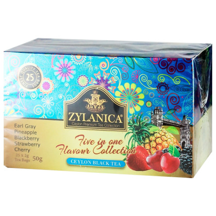 Набір чорного чаю Zylanica 5 ароматів 25шт*2г