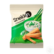 Сухарики Snekkin пшенично-ржаные сметана с зеленью 70г mini slide 1