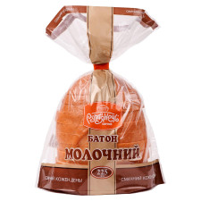 Батон Рум'янець Молочний пшеничний нарізка 225г mini slide 1