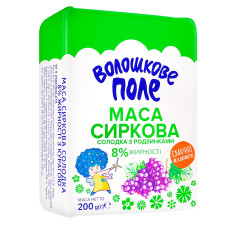 Сиркова маса Волошкове поле солодка з родзинками нетермізована 8% 200г Україна mini slide 1