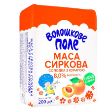 Сиркова маса Волошкове поле солодка з курагою нетермізована 8% 200г Україна mini slide 1