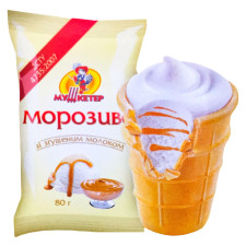 Морозиво Мушкетер з наповнювачем зі смаком вишні у вафельному стаканчику 80г mini slide 1