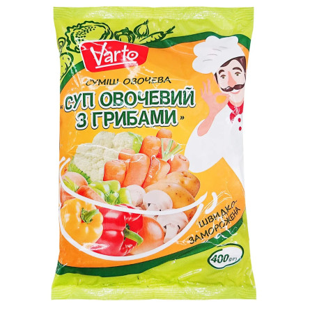Суп Varto овощной с грибами замороженный 400г slide 1