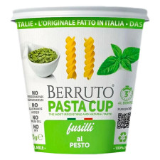 Макаронні вироби Berruto Pasta Cup Фузіллі швидкого приготування з соусом Песто 70г mini slide 1