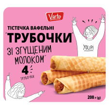 Тістечка Varto Трубочки вафельні зі згущеним молоком 200г mini slide 1