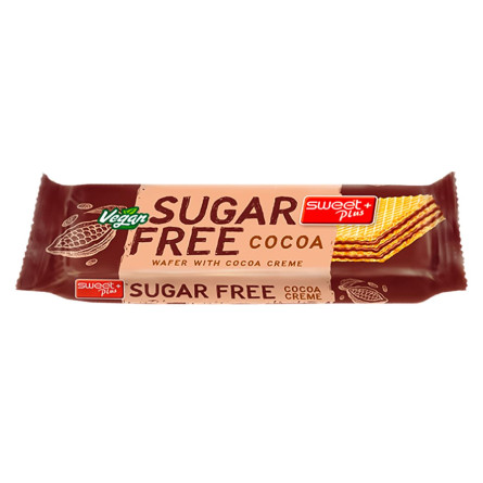 Вафлі Sweet Plus без цукру з какао-кремом з підсолоджувачами 24г slide 1