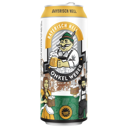 Пиво Onkel Weber Bayerisch Hell светлое 5.4% 0,5л