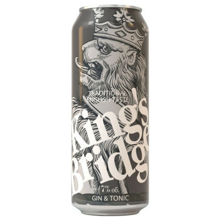 Напиток King`s Bridge Джин Тоник слабоалкогольный газированный 7% 0,5л