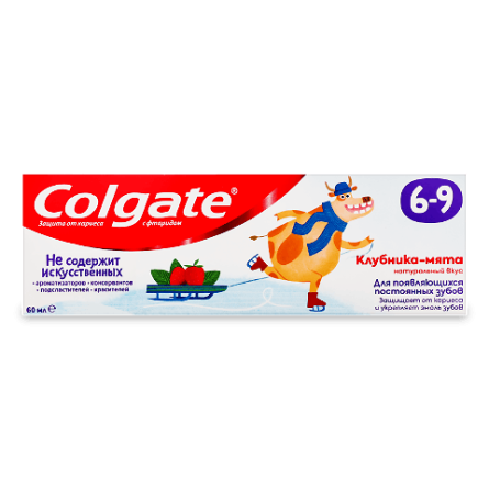 Паста зубна Colgate «Полуниця і м'ята» з фторидом 6–9 років
