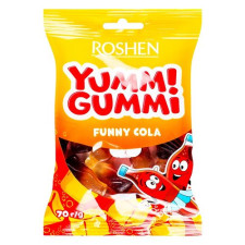 Цукерки Roshen Yummi Gummi Funny Cola 70г mini slide 1