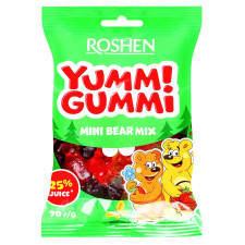 Цукерки Roshen Yummi Gummi Mini Bear Mix 70г mini slide 1