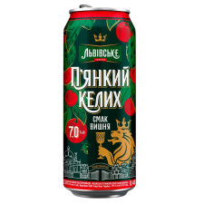 Пиво світле Львівське П’янкий Келих смак вишня7,0% з/б 0,48 л mini slide 1