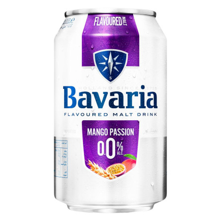 Пиво Bavaria манго-маракуйя безалкогольне 0,33л