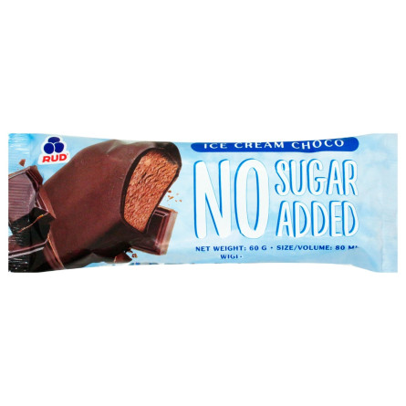 Морозиво Рудь Шоколадне без цукру в глазурі 60г