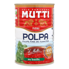 Томати Mutti очищені різані в томатному соку з базиліком mini slide 1