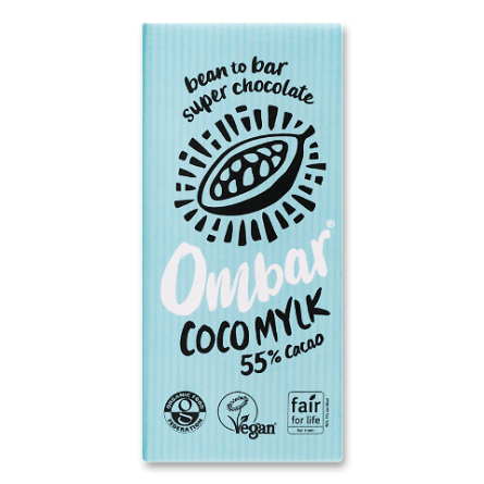 Шоколад молочний Ombar з кокосовим молоком 55% какао slide 1