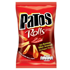 Чіпси кукурудзяні роли зі смаком гострого червоного перцю Patos 109г mini slide 1