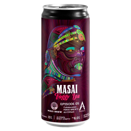 Пиво Масаи Foggy IPA светлое нефильтрованное 6% 0,33л