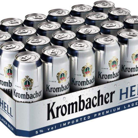 Упаковка пива Krombacher Hell світле фільтроване 5% 0.5 л x 24 шт.