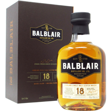 Виски односолодовый Balblaire 18 лет выдержки 0.7 л 46% slide 1