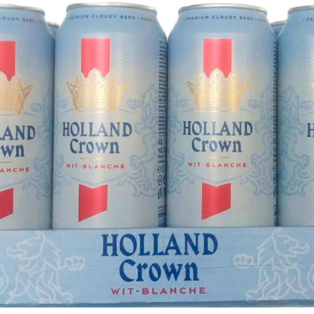Упаковка пива Holland Crown Wit Blanche Unfiltered светлое нефильтрованное 5% 0.5 л x 24 шт slide 1
