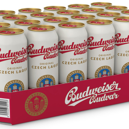 Упаковка пива Budweiser Budvar світле фільтроване 5% 0.5 л х 24 шт (8594403352122_8594403707687 ) slide 1