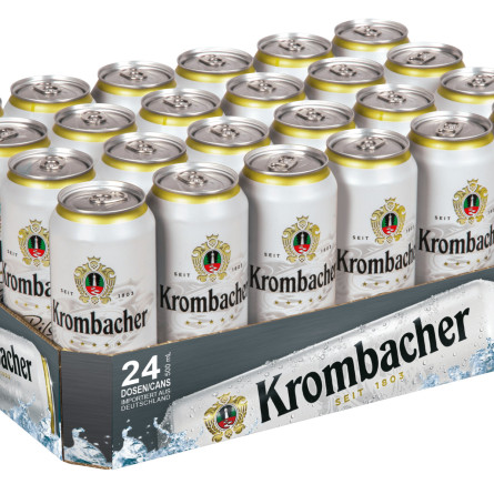 Упаковка пива Krombacher світле фільтроване 4.8% 0.5 л x 24 банки slide 1