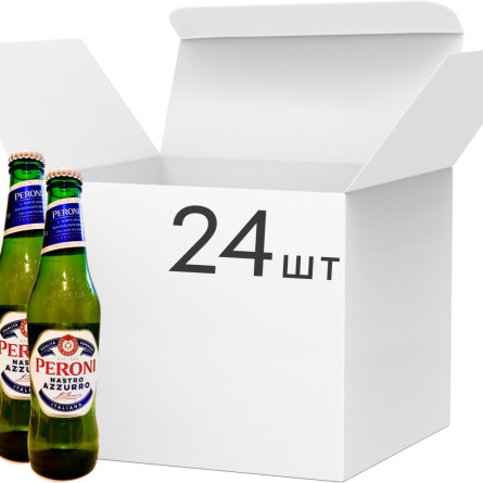 Упаковка пива Peroni Nastro Azzurro світле фільтроване 5.1% 0.33 л х 24 шт
