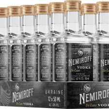 Упаковка горілки Nemiroff De Luxe 0.05 л х 12 шт. 40% mini slide 1