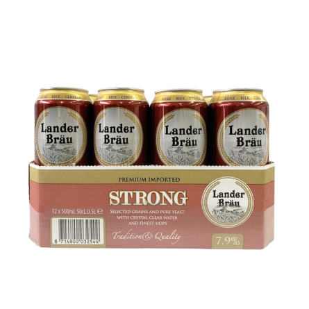 Упаковка пива Landerbrau Strong світле фільтроване 7.9% 0.5 л х 12 шт.