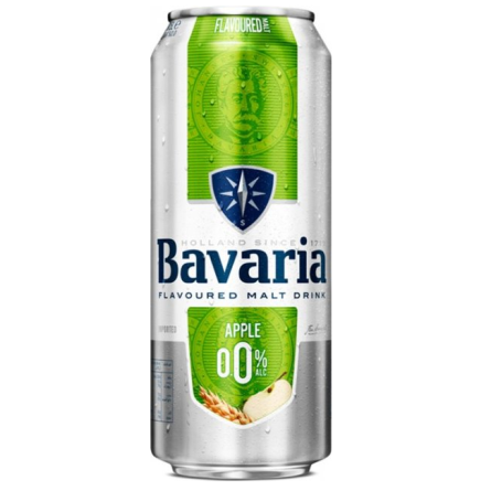 Упаковка пива Bavaria Malt Apple безалкогольное светлое фильтрованное 0% 0.5 л х 24 шт