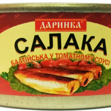 Салака балтійська Даринка в томатному соусі 240 г mini slide 1