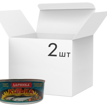 Упаковка кільки Даринка Балтійська в томатному соусі 240 г х 2 шт slide 1