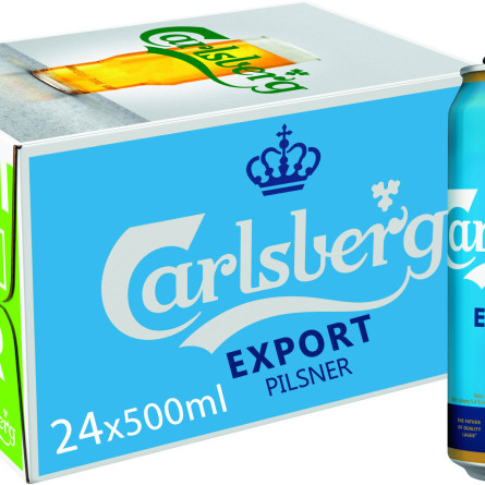 Упаковка пива Carlsberg Експорт світле фільтроване 5.4% 0.5 л х 24 шт slide 1