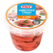 Рибні палички Vici Шматочки тунця із сурімі в олії 340г mini slide 1