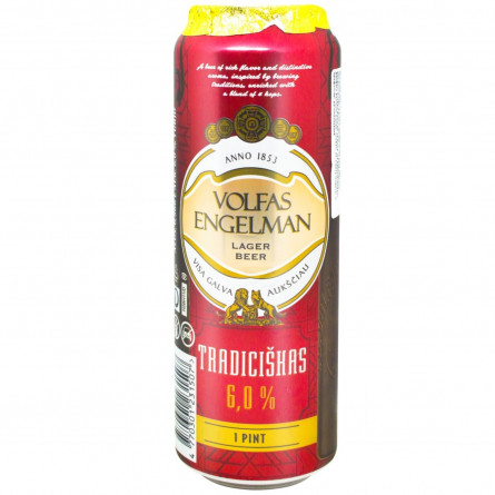 Пиво Volfas Engelman Tradiciškas светлое 6% 0,568л ж/б