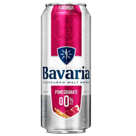 Упаковка пива Bavaria Malt Pomegranate безалкогольное светлое фильтрованное 0% 0.5 л х 24 шт
