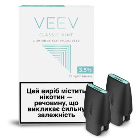 Картридж для POD систем VEEV Classic Mint 39 мг 1.5 мл 2 шт slide 1