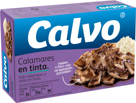 Кальмари Calvo нарізані шматочками у власному чорнилі 115 г slide 1