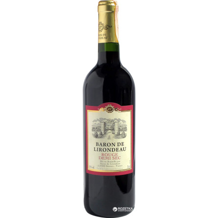 Вино Baron de Lirondeau червоне напівсухе 0.75 л 11%